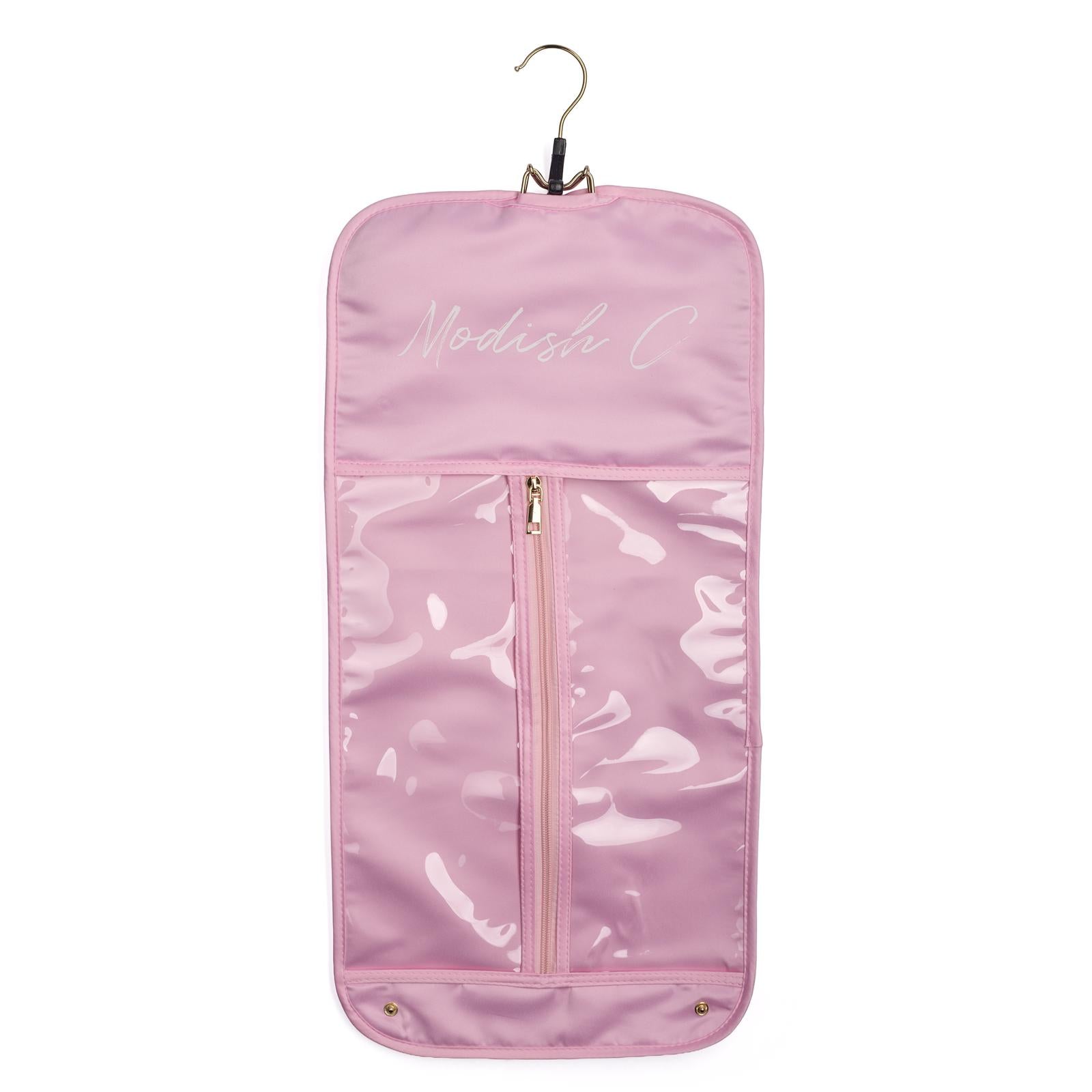 SATIN PINK HAIR EXTENSION CASE SET