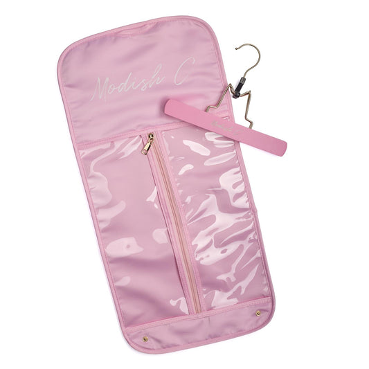 SATIN PINK HAIR EXTENSION CASE SET