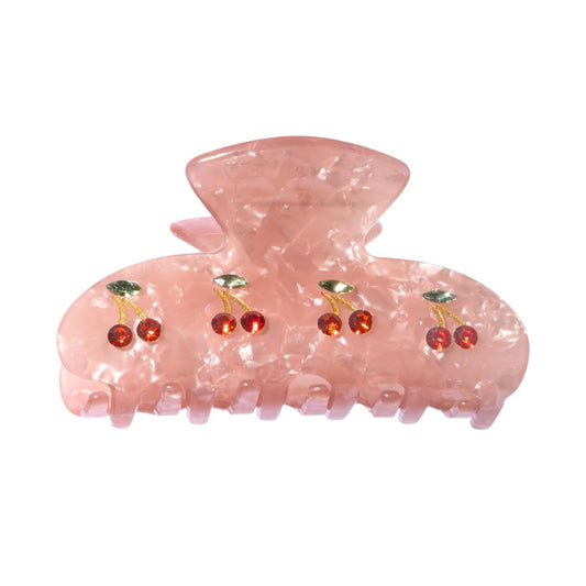 PINK MARBLE CHERRY CLIP